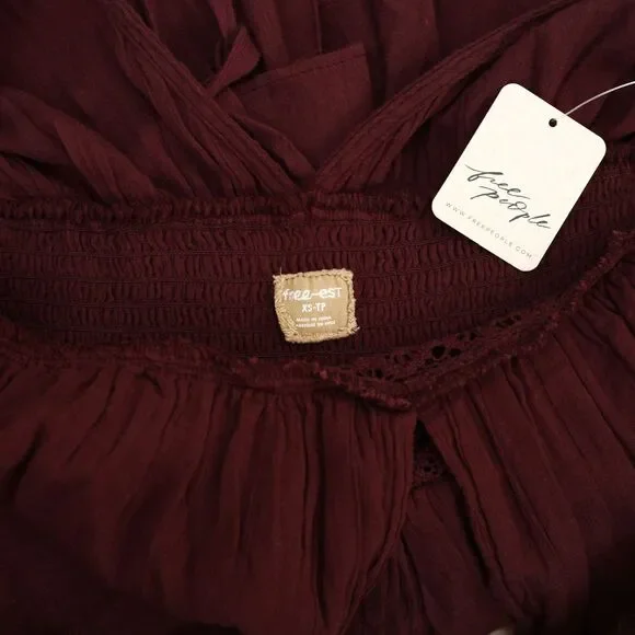 Free People Free-Est Whispering Waves Mini Dress Smocked Lace XS NWT 286326 - Picture 7 of 7